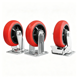 Twin Swivel Castors 1.5" Soft Nylon Pp Core Hollow Rivet Mount <b>Wheel</b> Lock Lockable Noiseless Glide Durable Housing - Product Image 1