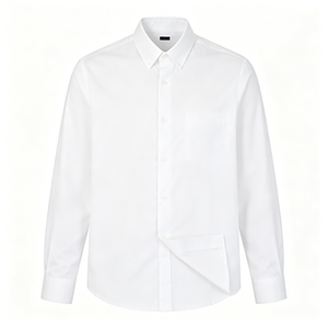 Chemises pour hommes en coton premium 97% et élasthanne 3%, blanches, chemises habillées pour hommes, chemises boutonnées pour le bureau, personnalisables - Product Image 4