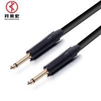 Kabel Speaker adaptor Audio PVC 5M, desain baru 2M 1/4 inci 6.35mm TS Mono pria konektor Jack perak kepang berpelindung 1m