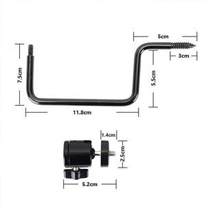 <span class=keywords><strong>Support</strong></span> de fixation rotatif à 360° avec vis 1/4 pouce pour caméra de surveillance de chasse, <span class=keywords><strong>panneau</strong></span> <span class=keywords><strong>solaire</strong></span>, monopode - Product Image 2
