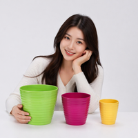 Pot de fleurs rond en plastique coloré, moderne, écologique et durable, ZW-01 ZW-02 ZW-03, personnalisable, pour l'intérieur et l'extérieur, pour jardin