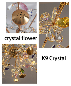 Bắc Âu sang trọng bồ công anh K9 pha lê Đèn chùm vàng kim loại cơ thể đèn LED ánh sáng mặt dây chuyền cho sảnh khách sạn hội trường đám cưới - Product Image 4