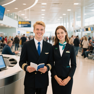 Индивидуальные униформы для авиационного персонала (пилотов и инженеров) из 100% полиэстера, черные, всесезонные - Product Image 1