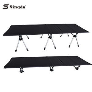 Cama plegable de aluminio y metal plegable, fácil de llevar, cama Camilla negra - Product Image 3
