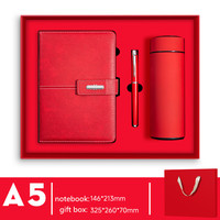 Cuaderno de Cuero PU Personalizado, Set de Regalo Promocional, Diario A5, Cuaderno de Negocios de Lujo al por Mayor con Bolígrafo, Termo y Kit de Taza