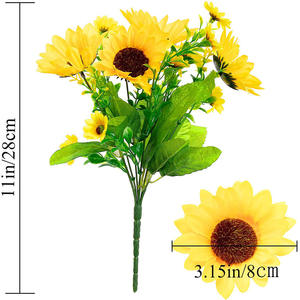 Bouquet de tournesol artificiel fleur décorative positive florissante pour le mariage et les hôtels et l'arrangement à la maison pour l'obtention du diplôme Esater - Product Image 2