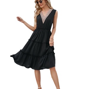 Vestido de Playa JAC22 HL121 <span class=keywords><strong>para</strong></span> Mujer, Estilo Casual con Cuello en V, Encaje, Cómodo, Fresco y Sexy - Product Image 5