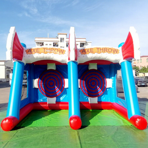 Structures gonflables interactives de qualité commerciale pour fêtes de carnaval en plein air, jeux de lancer de hache à double piste pour enfants - Product Image 1