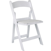 Chaise pliante en plastique blanc empilable ZDY-25, qualité commerciale, résine imperméable, chaise d'extérieur pour événements, location pour banquets