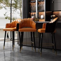 Nouveau modèle 2026 – Chaise de bar nordique de luxe, style INS, simple et tendance, avec dossier haut – Vente en gros usine