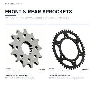 <span class=keywords><strong>Kit</strong></span> chaîne et pignon personnalisé KTM 300 EXC, pas 520, 13T 52T, avant arrière, rapport d'engrenage OEM, vente en gros, distributeur - Product Image 2