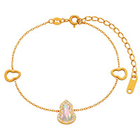CELES Bracelet tendance en forme de gourde, ajustable, avec zircon et coquillage, bijoux pour femme - Grande Vente