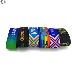 Woven Elastic NFC RFID Wristband Comfortable Concert QR Code Customized RFID Bracelets