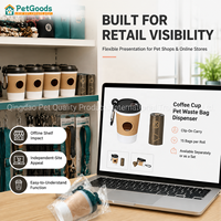 Dispensador de Bolsas para Desechos de Mascotas con Clip para Taza de Café, Portátil, de Plástico, para Pasear Perros, 15 Bolsas por Rollo, Fácil Dispensación, Color Marrón, Venta al Por Mayor