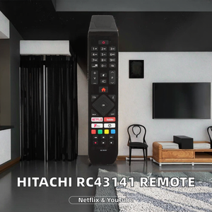 Telecomando Sostitutivo di Alta Qualità Hitachi RC43141, Portata 10m, 4 Pulsanti, per <span class=keywords><strong>Smart</strong></span> <span class=keywords><strong>TV</strong></span> LED 2018 2019, Netflix, <span class=keywords><strong>YouTube</strong></span> - Product Image 2