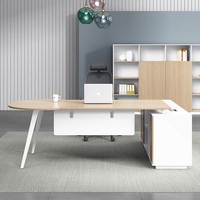 Bureau de direction moderne avec design pliable, combinaison libre, style minimaliste moderne, rangement à tiroirs et serrure - Mobilier de bureau