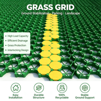 Grille de pavage perméable en plastique pour gazon, stabilisateur de gravier robuste pour parking commercial, jardin et construction au sol