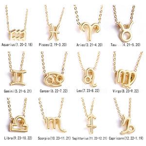 Collier tendance pour femmes et filles, plaqué or, argent, charme astrologique du zodiaque, 12 <span class=keywords><strong>signes</strong></span> du zodiaque, cadeau pour <span class=keywords><strong>les</strong></span> fêtes - Product Image 5