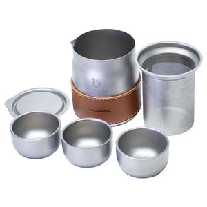 Ensemble de thé portable pour l'extérieur Bu erk, théière, tasses à double paroi en acier inoxydable SUS304, style moderne et simple, équipement de préparation du thé pour le camping - Product Image 3
