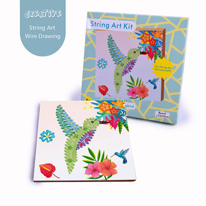 New Popular Wonderful Diy <b>String</b> Art Creative Educational <b>String</b> Art Kit Colorful Diy <b>String</b> Wire <b>Drawing</b> Craft Kit for Kids - Product Image 2