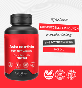 توريد OEM/ODM مكملات العلامة التجارية الخاصة أستازانتين المكملات الغذائية 12 ملغ أستازانتين 60 كبسولات سوفتجي - Product Image 4