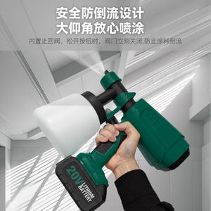 Pistola de pulverización verde de 20V con batería de litio, vaso ajustable de 16 oz, pulverizador de pintura profesional para decoración de interiores y reparación de automóviles - Product Image 3