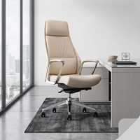 Chaise de travail moderne rembourrée, finition en cuir souple, avec hauteur et inclinaison réglables