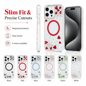เคสโทรศัพท์ KINGSOUL แบบแม่เหล็กไร้สาย ประดับกลิตเตอร์และอัญมณี สำหรับ 14/16 Pro Max ป้องกันการกระแทก ฝังเพชร - Product Image 1
