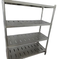Étagères de rangement en acier inoxydable 201/304, 2 pièces, de haute qualité, 4 niveaux, rayonnage pour trou de poinçonnage, rangement pour cuisine, entrepôt, Garage