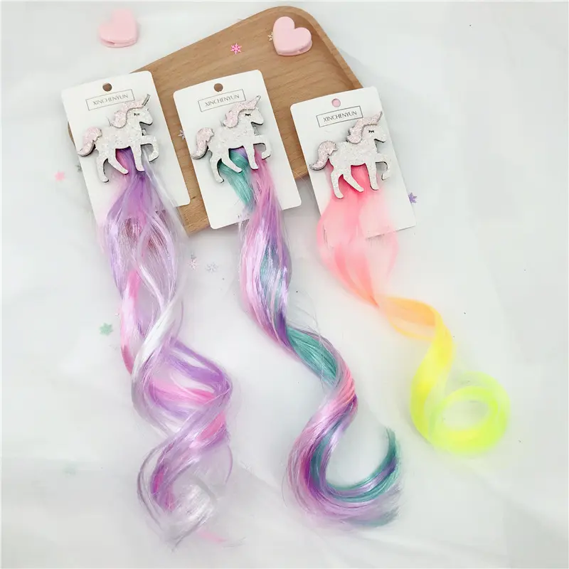 Cute Girls Hairpin Child Twist Hair Clip Simple Barrette Unicorn Cartoon Kids Wig Rope Hair Head Wear Hair Accessories