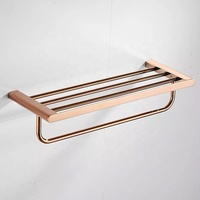 Ensemble d'accessoires de salle de bain en acier inoxydable SUS 304, montage mural en or rose