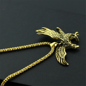 Collar con colgante de Halcón Milenario y águila, colgante de calidad de moda, diseño Hip Hop, de Metal, Vintage, oro antiguo, búho - Product Image 5