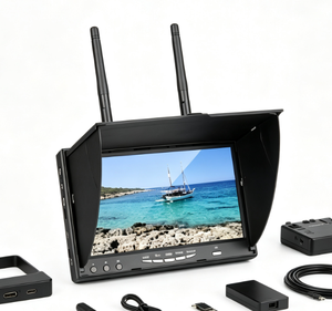 Moniteur FPV TFT LCD 7 pouces 800*480 600cd/m2 avec récepteur double diversité 5.8G intégré, batterie Li-Polymère 2000mAh 7.4V et enregistrement DVR - Product Image 1