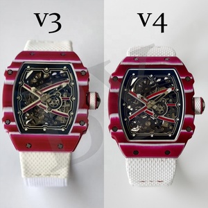 Top Quality RM6702 Hollow Out Wristwatch Barrel Carbon Fiber Integrated Mechanical Movement 35g 7.8 Lightweight Sports <b>Watch</b> - Product Image 3