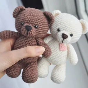 Personalizzato personalizzato fatto a mano Amigurumi Crochet peluche bambole Vintage Crochet Teddy Bear