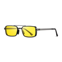 Lunettes de soleil polarisées unisexes tendance, monture métallique légère, protection UV400 %, lunettes de conduite polarisées de nuit pour hommes