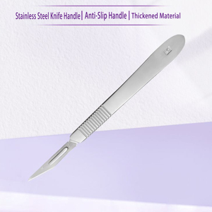 مشرط جراحي يدوي عالي الجودة قابل لإعادة الاستخدام من الفولاذ المقاوم للصدأ السميك، مقبض رقم 3، فئة II، ضمان لمدة سنة واحدة - Product Image 2