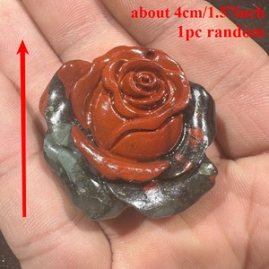 Venta al por mayor de cristal natural tallado a mano, flor de piedra de sangre, rosa de cuarzo de tamaño pequeño para regalo - Product Image 6