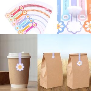 สติกเกอร์ติดกล่องเค้ก/กระป๋อง/ขวดโหล/แก้วกาแฟ/ขวดน้ำ ลายดอกไม้ สำหรับปิดผนึก ทำมือ - Product Image 3
