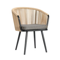 Chaises de salle à manger d'extérieur modernes en rotin PE et aluminium, et mobilier de jardin pour villa et parc – Durables et confortables