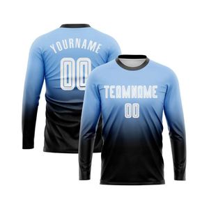 High Quality Mens Fade Color <b>Long</b> Sleeve Soccer Jersey Football Practice <b>Match</b> Shirt Breathable Sports Uniform for Men Teams - Product Image 1