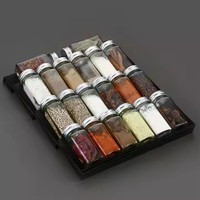 Organisateur de porte-épices en plastique extensible pour tiroirs de cuisine porte-épices à tiroir interne avec emballage en boîte