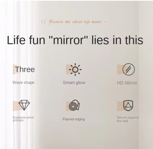 Cermin Lantai Bentuk Tidak Beraturan Berbingkai Flanel dengan Lapisan Ganda dan Lengkung - Product Image 2