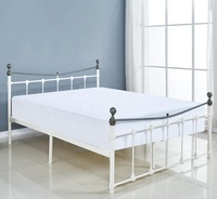 Couleur laiton Antique Lit Double 4ft6 En Métal Noir ou Crème lit cadre