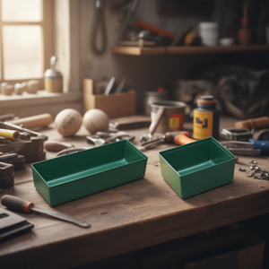 <b>Small</b> Parts <b>Tray</b> Tool Containers Green Rectangular Storage Bin for Organizing Workshop Supplies - Product Image 3