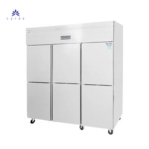 Venta caliente barato personalizado Vertical bebida 2 puertas enfriador <span class=keywords><strong>de</strong></span> acero inoxidable refrigerador <span class=keywords><strong>de</strong></span> doble temperatura - Product Image 5