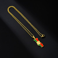 2025 vente en gros Logo personnalisable métal acier inoxydable Portugal pays carte drapeau collier