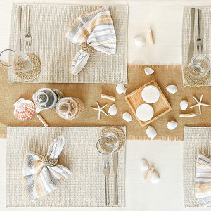 Napperons carrés en coton Boho lavables à usage quotidien motif imperméable Style Plaid jetables pour les mariages-Papier polyester - Product Image 2