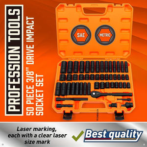 Juego de 50 Piezas de Llave de Impacto Neumática de 3/8 Pulgadas con Juego de Dados de Impacto de Aire - Product Image 3