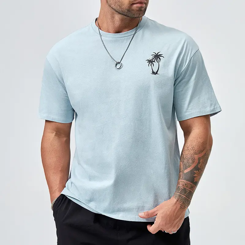 Ropa de hombre, nuevo estilo de verano, camiseta de diseño liso en blanco de Color a la moda, camiseta personalizada para hombre, camiseta de último modelo 2024/